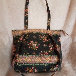 Vera Bradley Chocolate Multicolor Quilted handbag